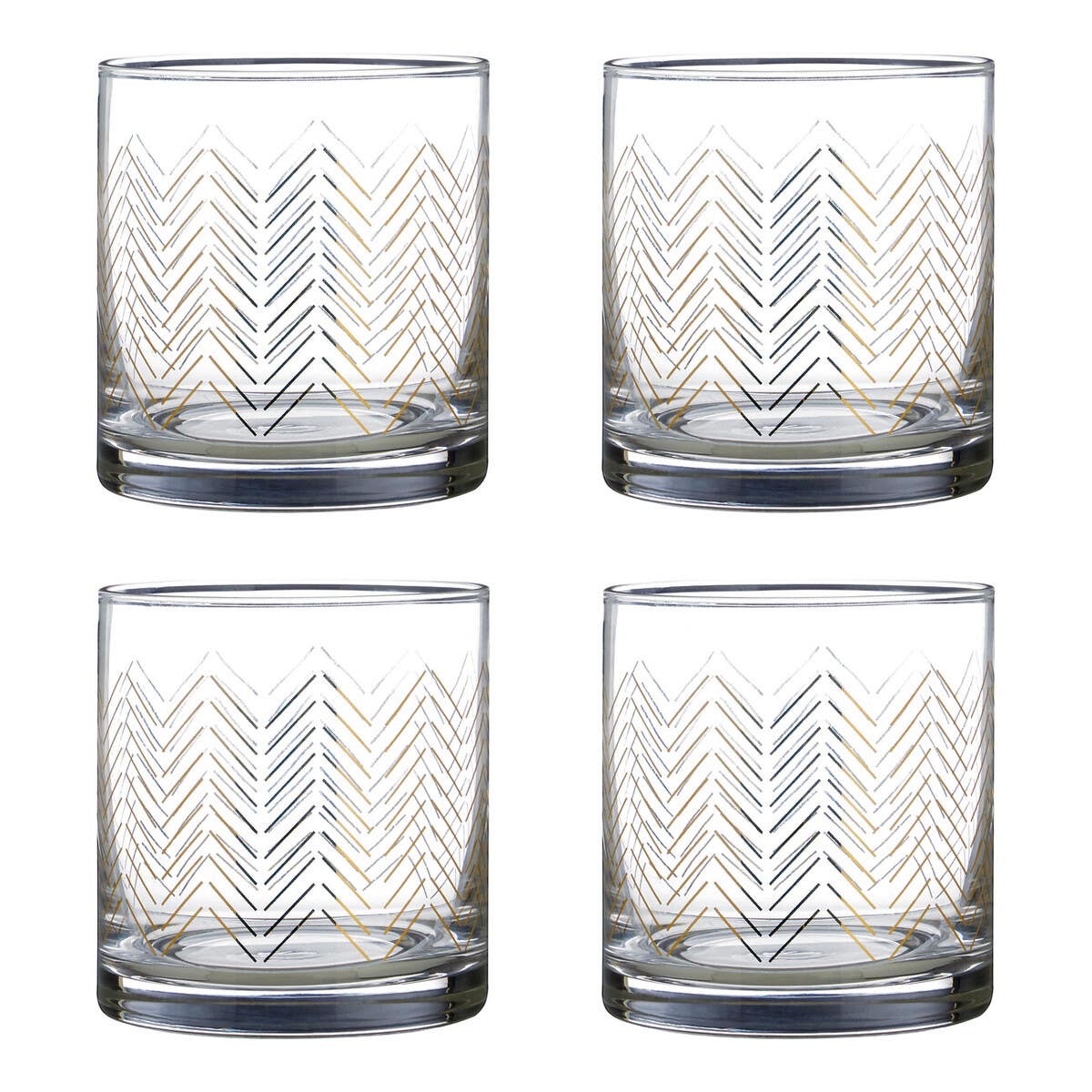 Set Of Four Jazz Tumbler Glasses