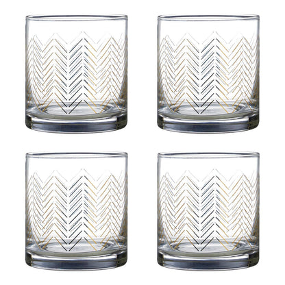 Set Of Four Jazz Tumbler Glasses