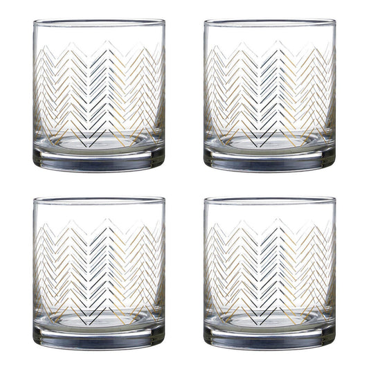 Set Of Four Jazz Tumbler Glasses