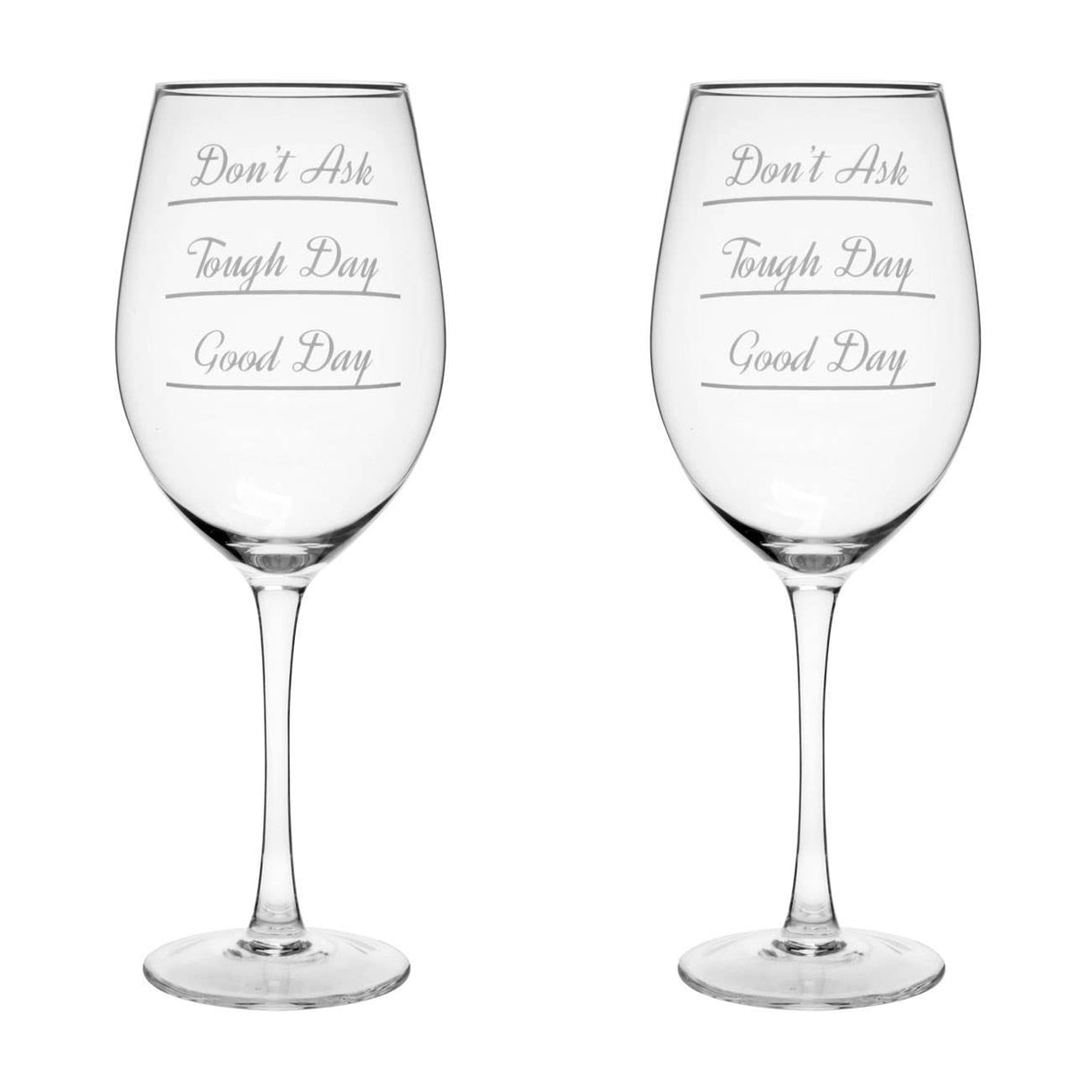 Verity Set of 2 Do Not Ask Large Wine Glasses