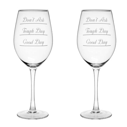 Verity Set of 2 Do Not Ask Large Wine Glasses
