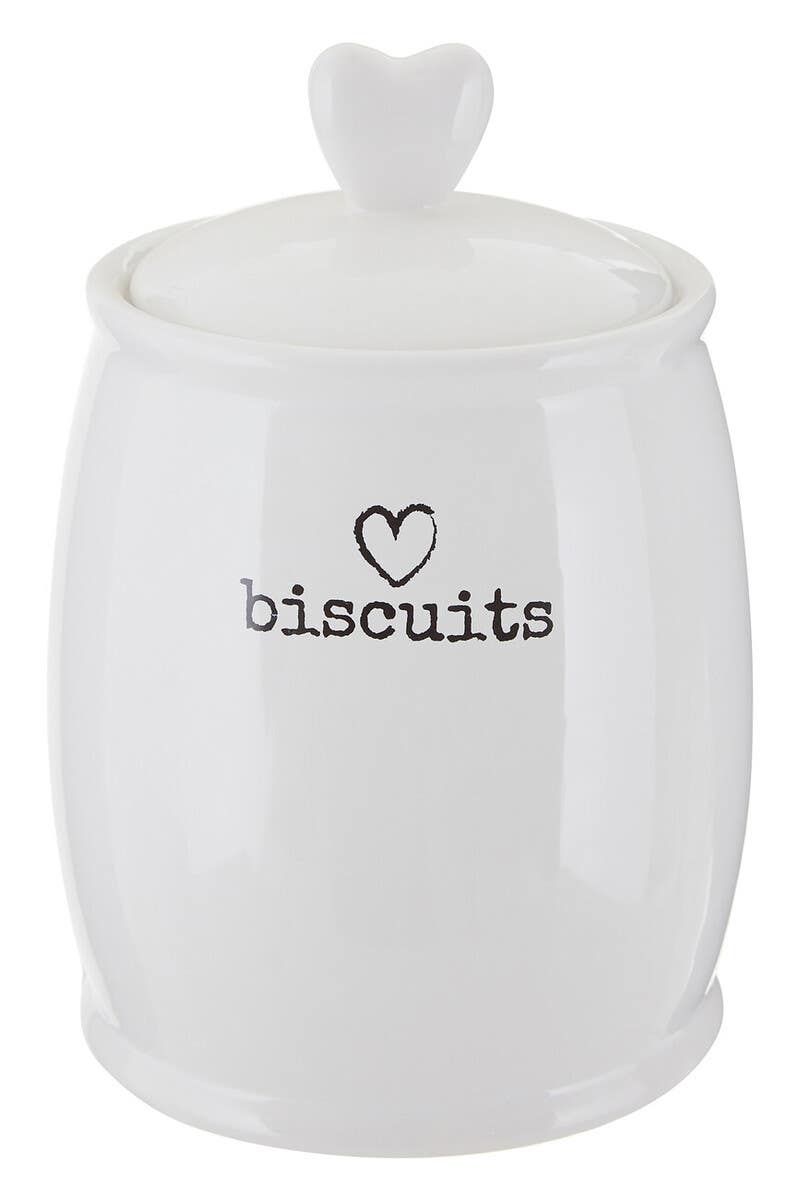 Charm White Dolomite Biscuit Canister