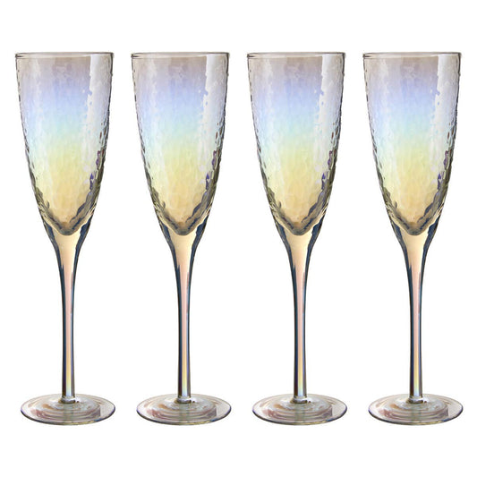 Aurora Set of 4 Lustre Champagne Glasses