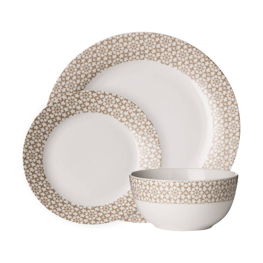 Avie Casablanca 12 Piece  Natural Dinner Set MOB