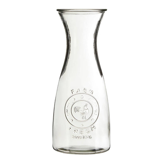 Dayla Clear Glass Embossed Farm Fresh Design 1000ml Carafe