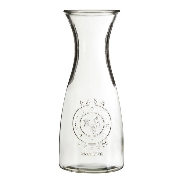 Dayla Clear Glass Embossed Farm Fresh Design 1000ml Carafe