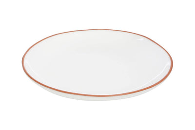 Calisto Terracotta White Glazed Dinner Plate