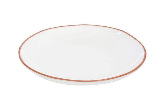 Calisto Terracotta White Glazed Dinner Plate