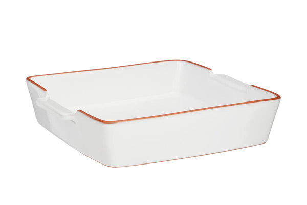 Calisto Terracotta White Glazed Oven to Table Dish