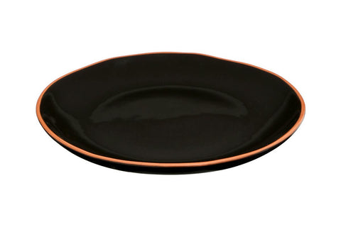 Calisto Black Glazed Terracotta Dinner Plate