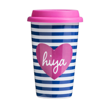 Taza Hiya Ceramic Reusable Mug with Silicone Lid