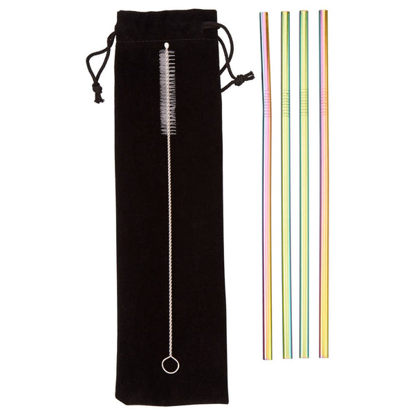 Mimo Set Of 4 Oil Slick Drinking Straws