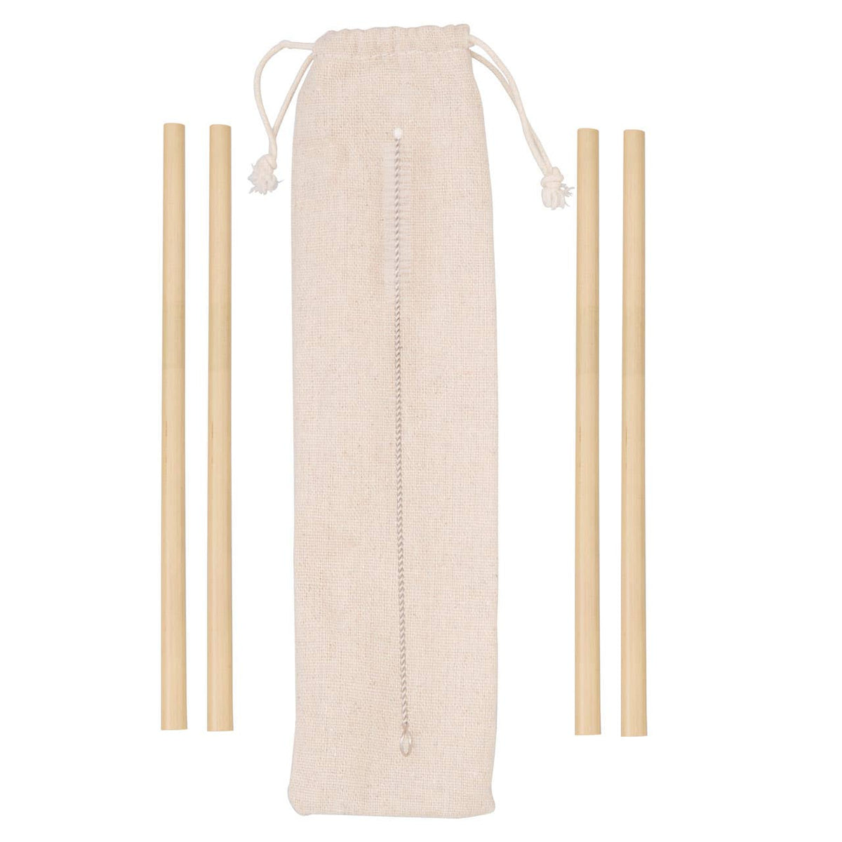 Mimo Set Of 4 Bamboo Straws with Cleaning Brush