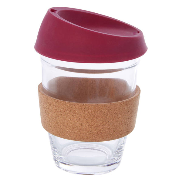 Mimo Glass Mug With Red Silicone Lid