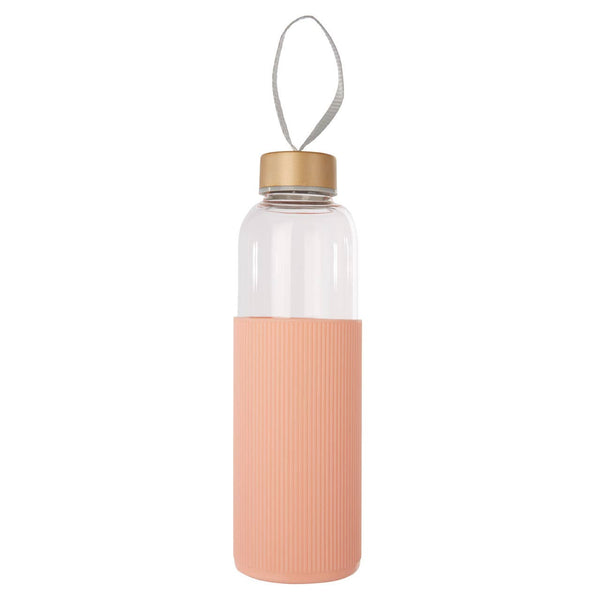 Mimo Glass Bottle With Peach Pink Silicone Sleeve