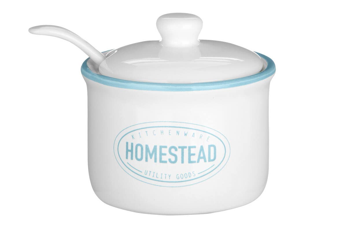 Homestead Sugar Pot With Lid And Spoon