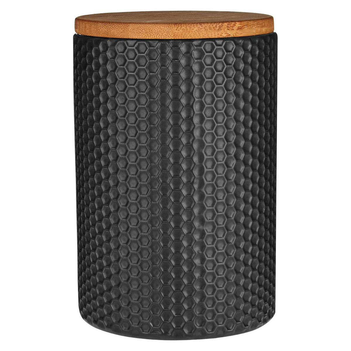 Geome 750ml Black Canister with Bamboo Lid