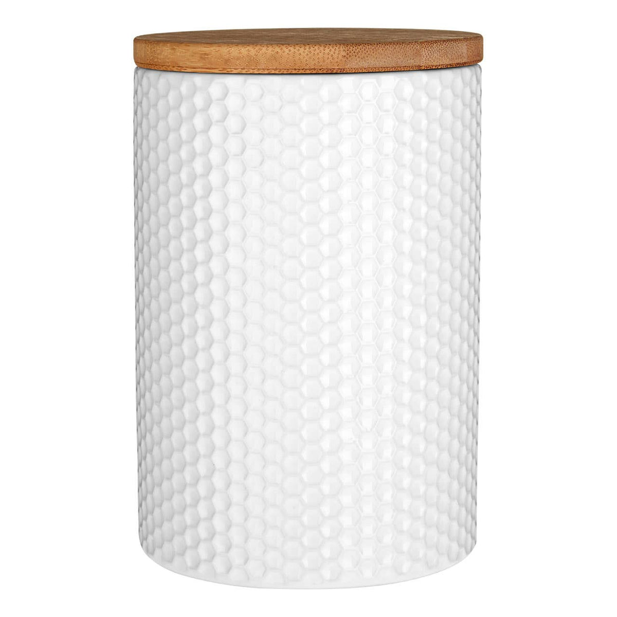 Geome 750ml White Canister with Bamboo Lid
