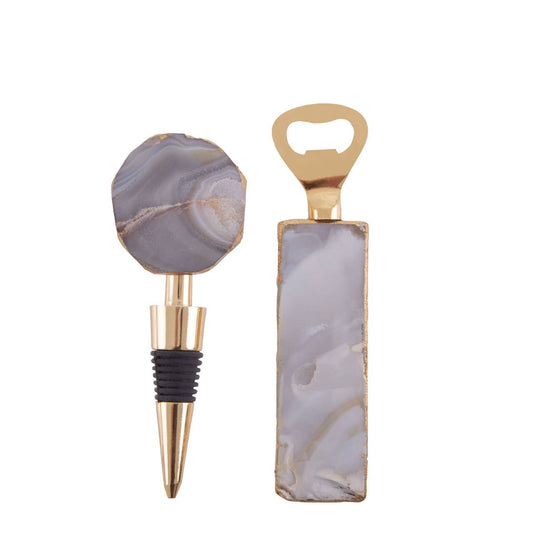 Bowerbird Agata Natural Bottle Opener And Stopper Set