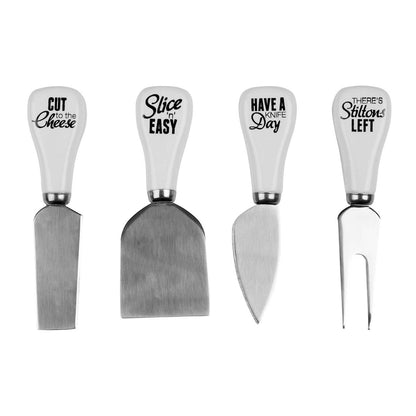 Pun and Games Set of 4 Cheese Knives