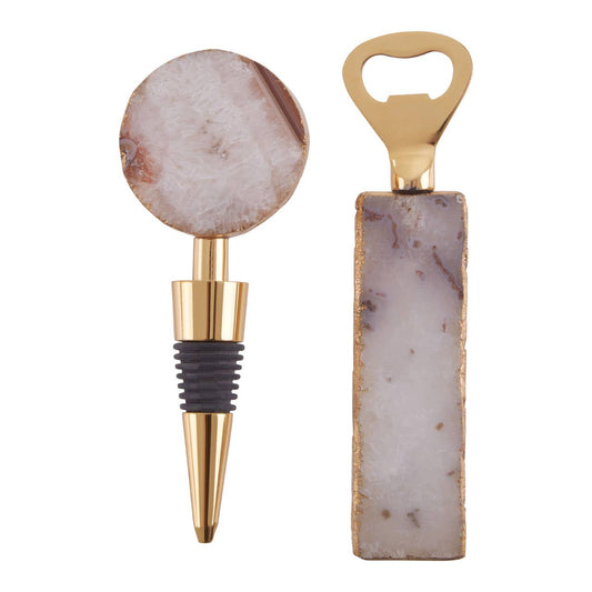 Bowerbird Agata Grey Bottle Opener And Stopper Set
