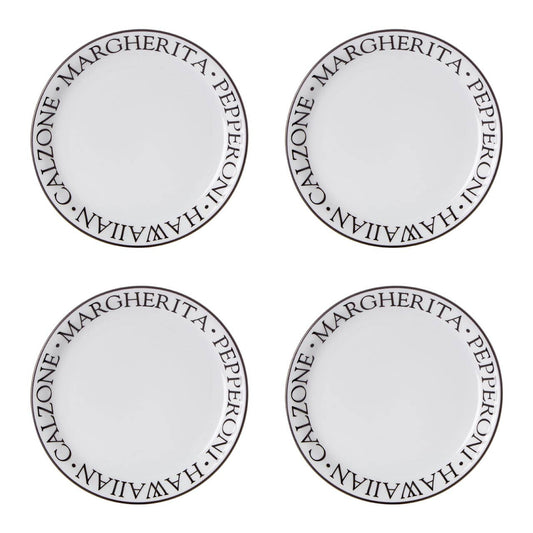 Noir Set Of Four Pizza Plates