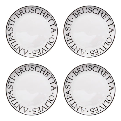 Noir Set Of Four Antipasti Plates
