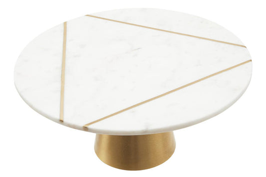 Omari White Marble Cake Stand