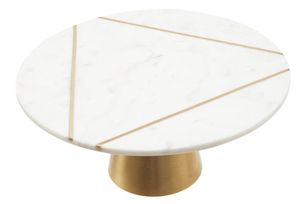 Omari White Marble Cake Stand