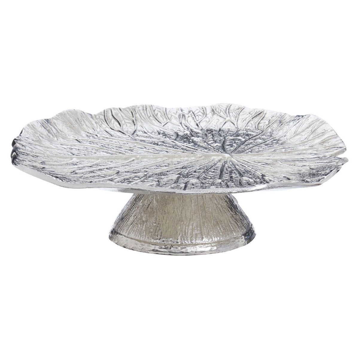 Salma Silver Finish Lotus Leaf Cake Stand