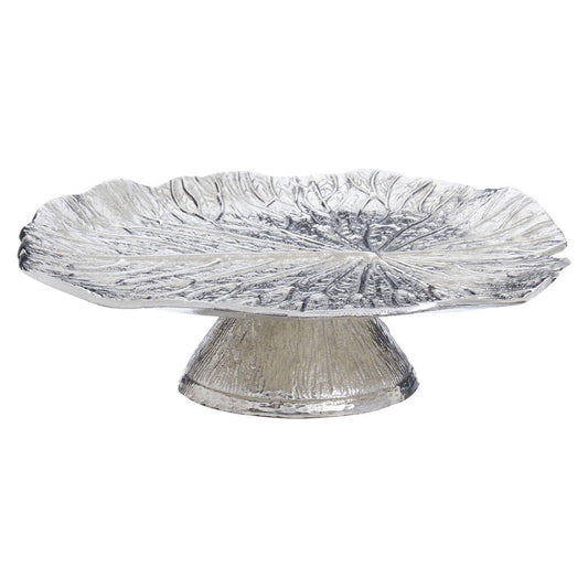 Salma Silver Finish Lotus Leaf Cake Stand