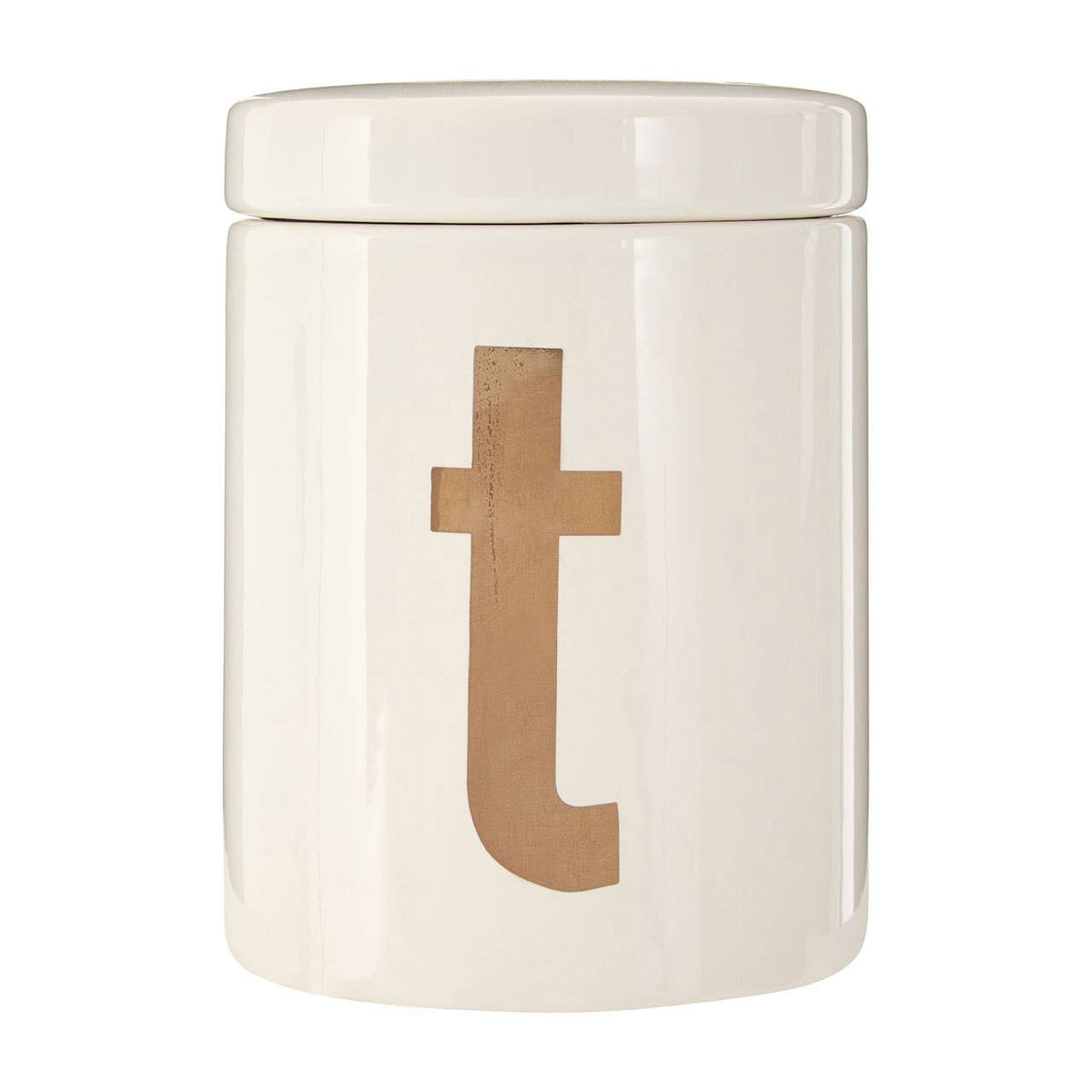 Mono White and Gold Tea Canister