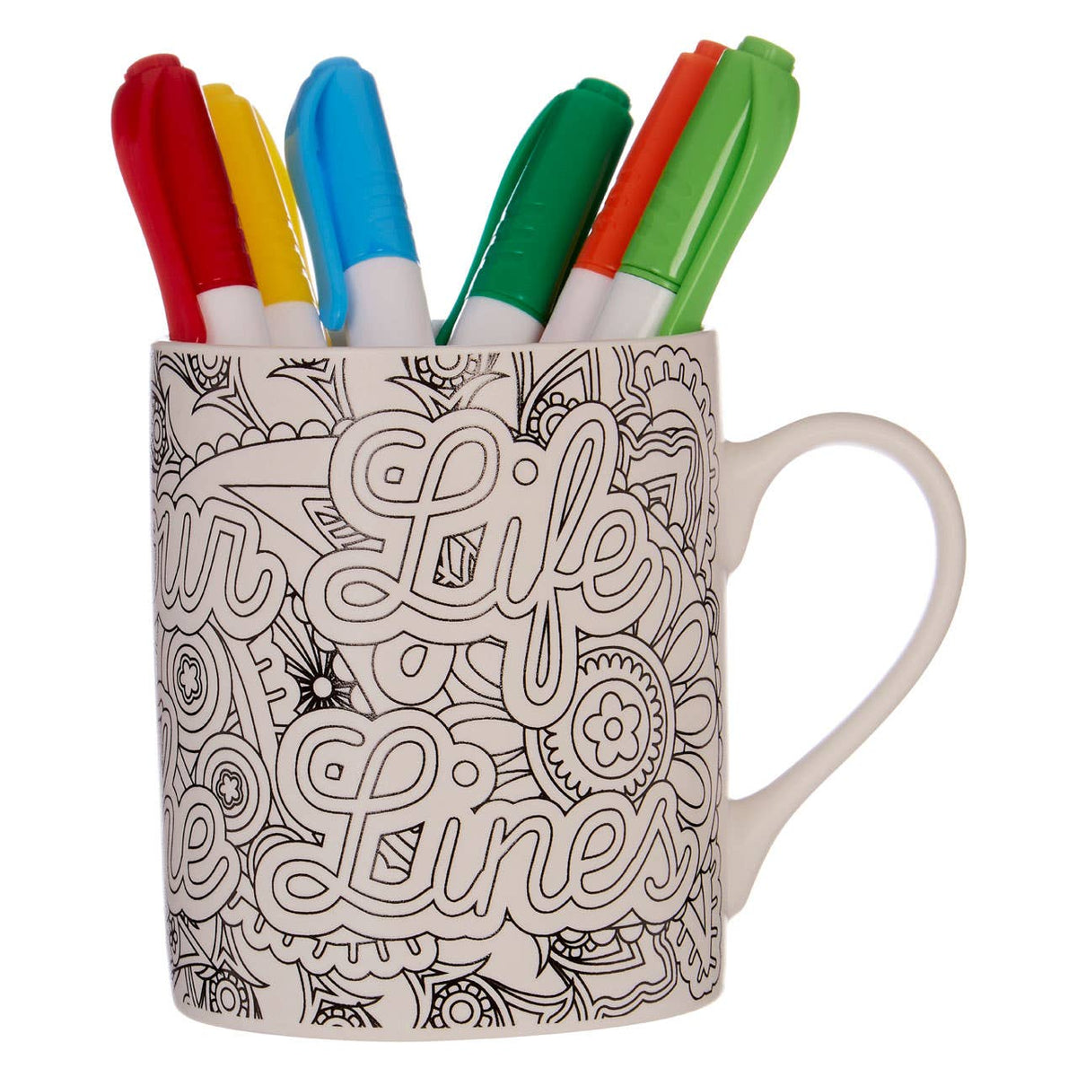 Colour Your Life Outside The Lines Colour In Mugs