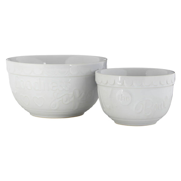 Gigi White Set Of Two Mixing Bowls