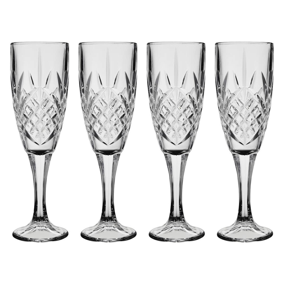 Beaufort Set of 4 Crystal  Champagne Glasses
