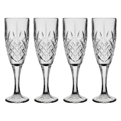 Beaufort Set of 4 Crystal  Champagne Glasses