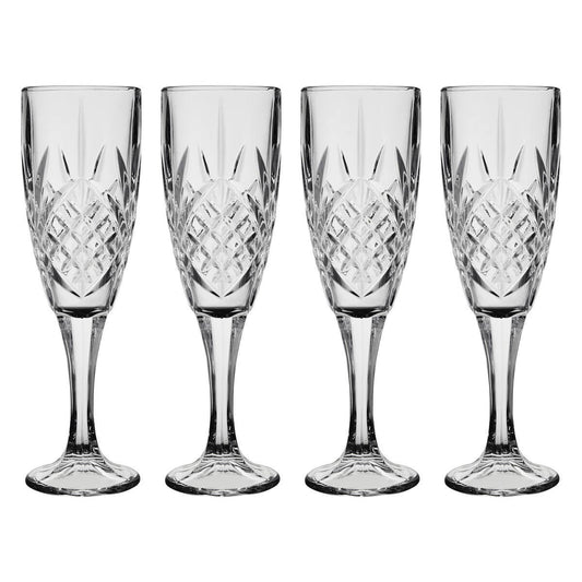 Beaufort Set of 4 Crystal  Champagne Glasses