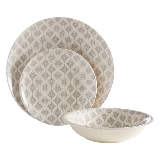 Maya Grey And White 12 Piece Dinner Set
