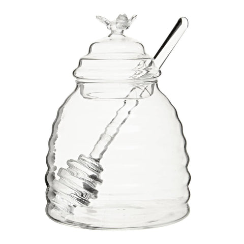 Freska Glass Honey Jar With Dipper
