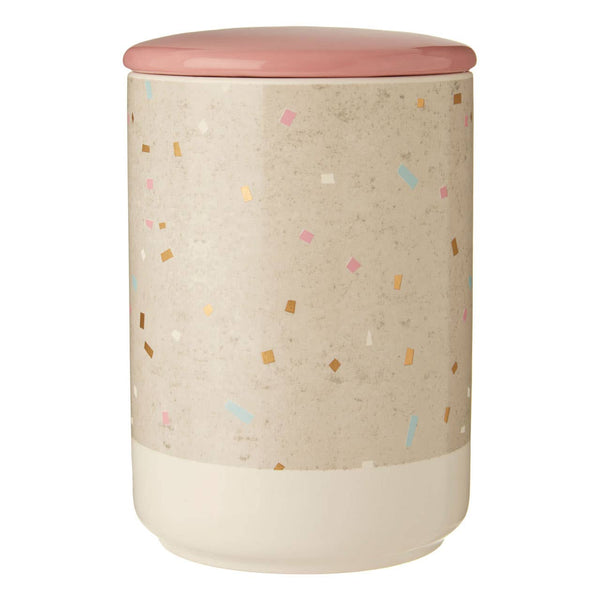 Lozica Large Fine Earthenware Grey White Storage Canister