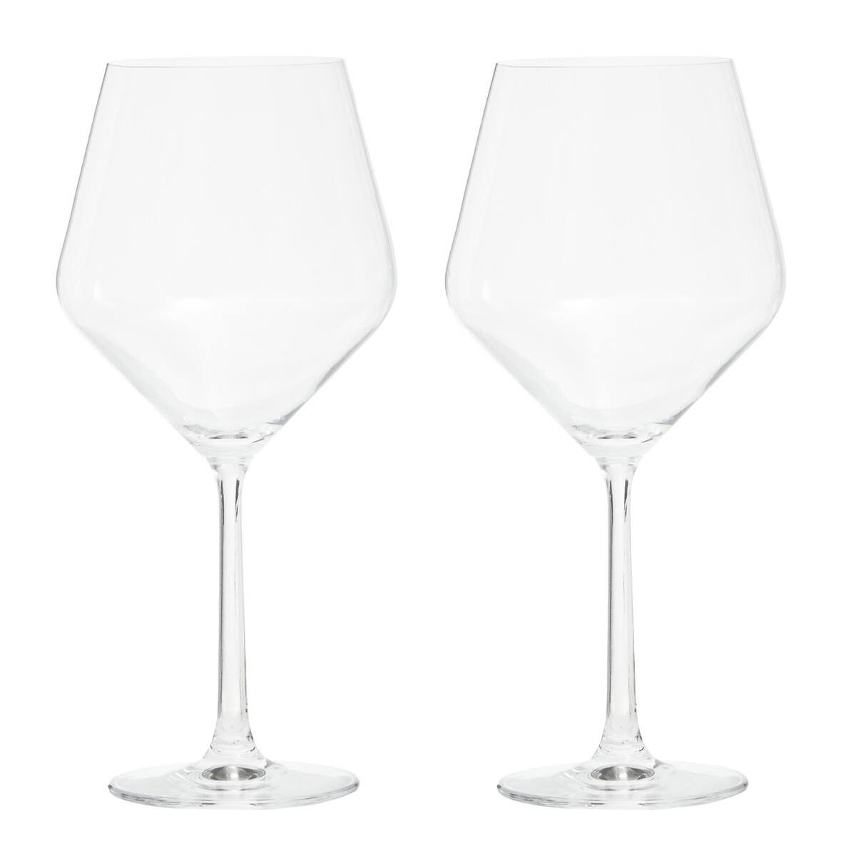 Ada Set Of 2 Crystal Burgundy Glasses