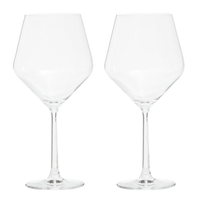 Ada Set Of 2 Crystal Burgundy Glasses