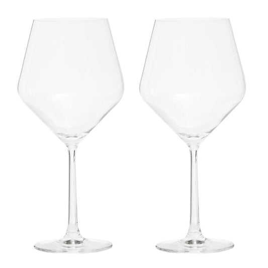 Ada Set Of 2 Crystal Burgundy Glasses