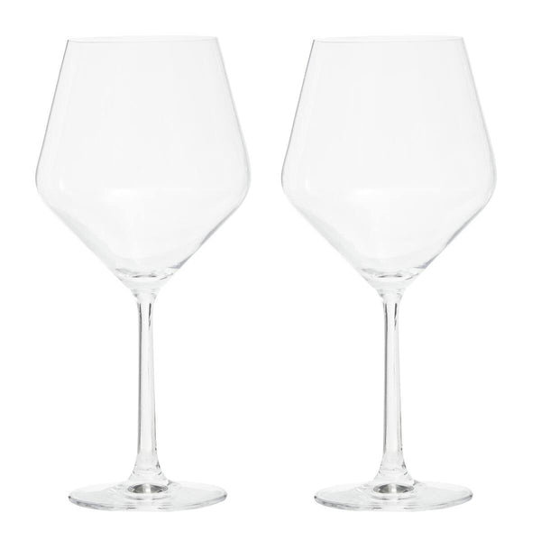 Ada Set Of 2 Crystal Burgundy Glasses