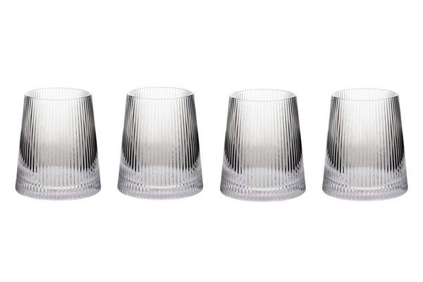 Eldon Set of 4 Ribbed Glass Tumblers