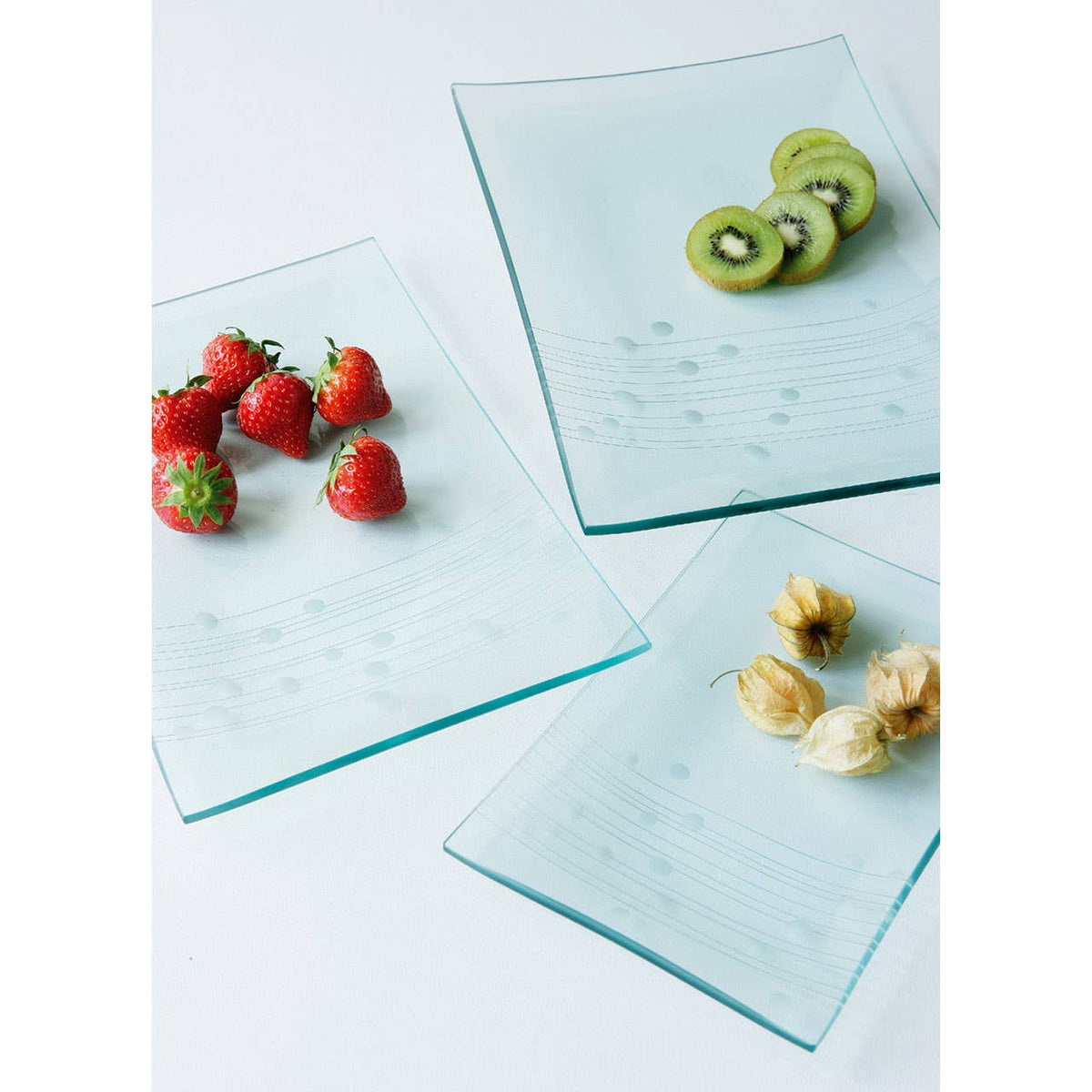 Vidrio Large Textured Glass Rectangular Plate