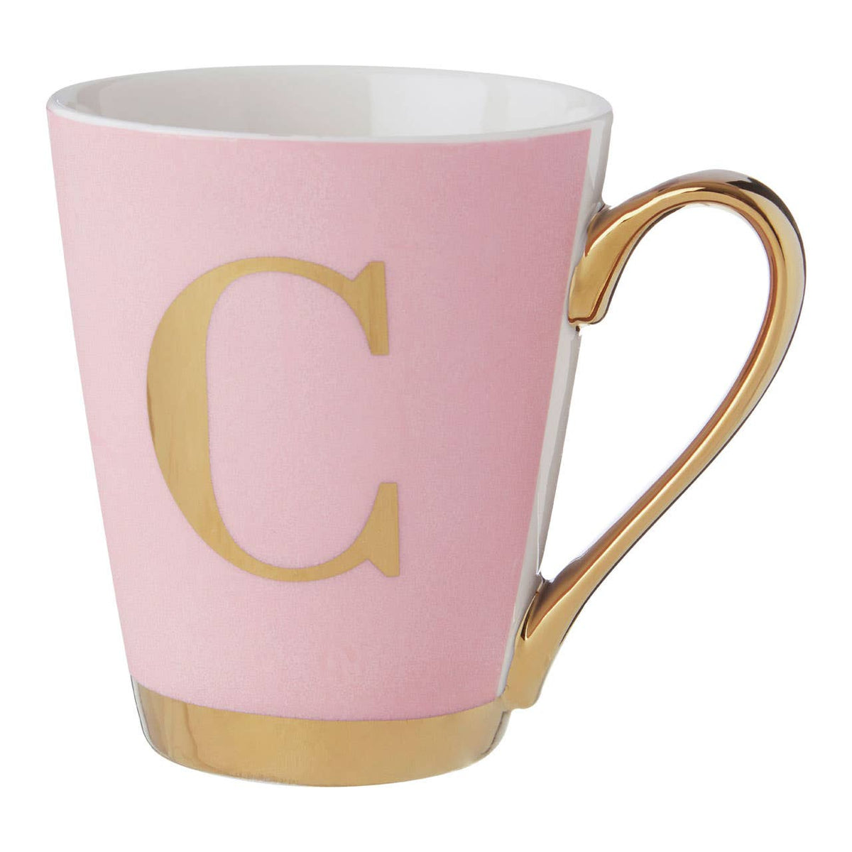 Frosted Deco Pink Monogram Mug, C