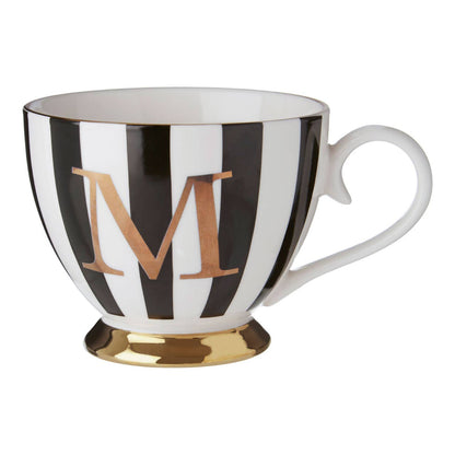 Duchess Black and White Monogram Mug, M