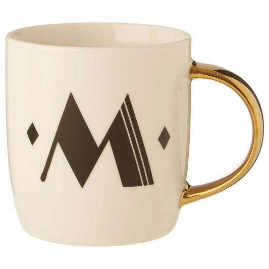 Diamond Deco White Monogram Mug, M