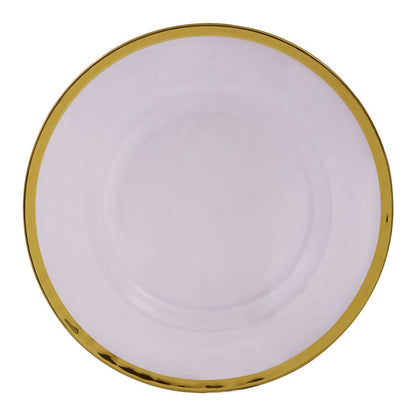 Ida Glass Charger Plate With Gold Rim